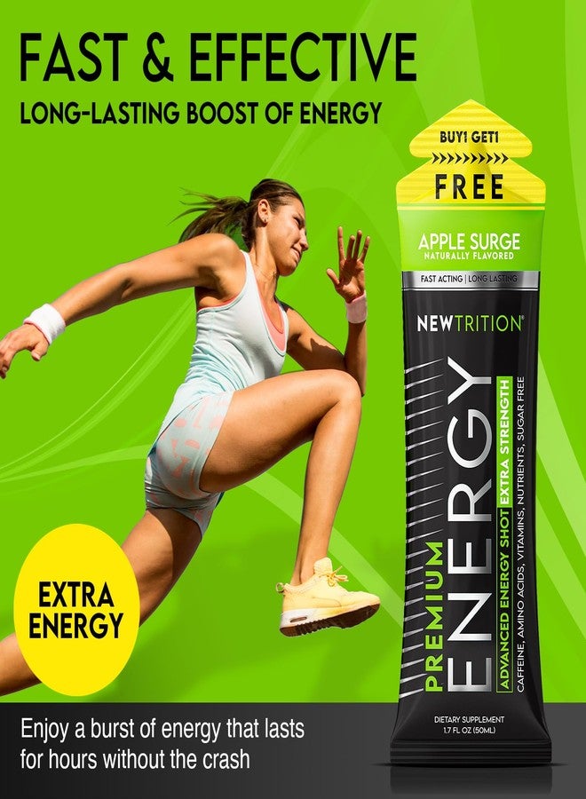 NewTrition® Extra Strength Energy Shots 1.7 fl oz (Pack of 6, Apple Surge flavor) - 250mg Caffeine with Vitamin B & Amino Acids, Sugar-Free, Zero Calorie Vitamin Energy Drink for Focus & Endurance - Image 3